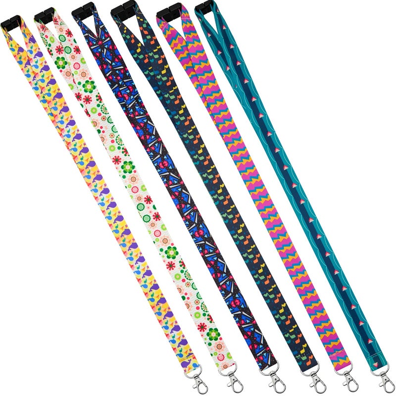 YOUOWO 6 Pack Lanyards For ID Badges Holder Cruise Cute Keys Kids Women Hall Pass Card Holder Ship Card,Breakaway Safety Office Neck Printed Lanyard With Patterns - Image 5